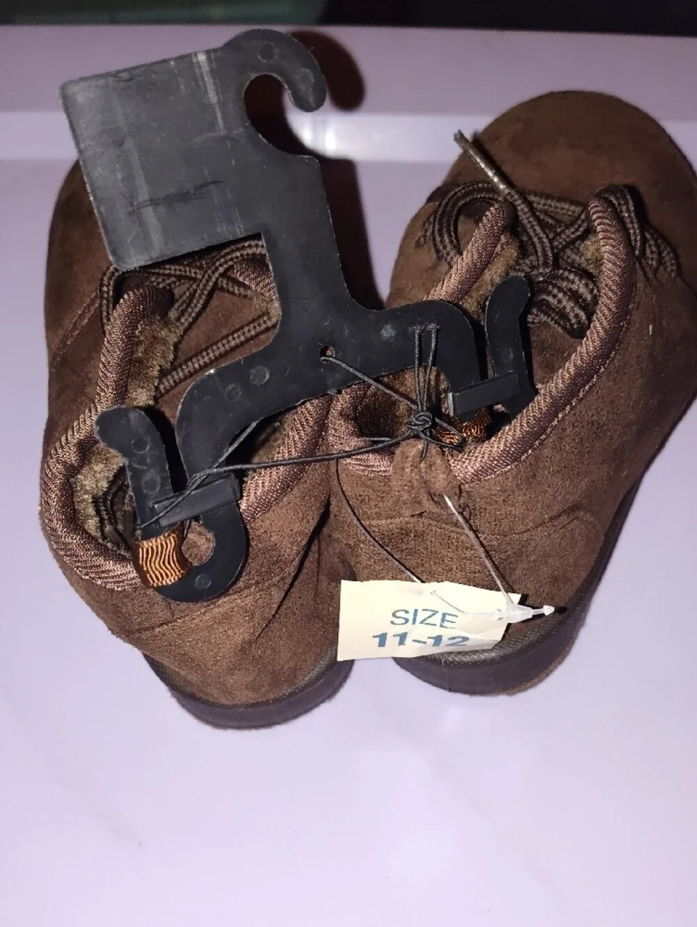 Kids Brown Suede Lace-Up Shoes